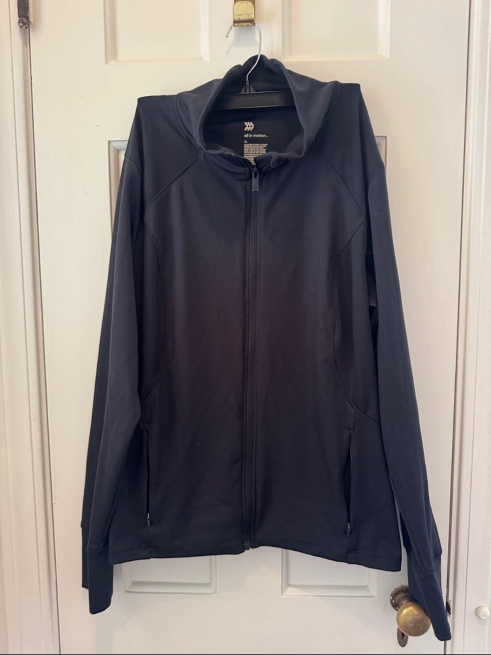all in motion Women's Black Full-Zip Hooded Jacket